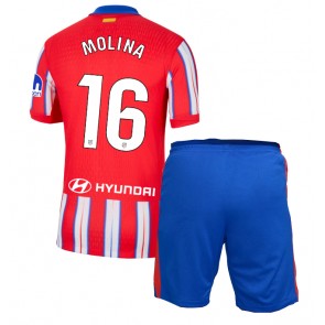 Billiga Atletico Madrid Nahuel Molina #16 Hemmatröja Barn 2024-25 Kortärmad (+ Korta byxor)